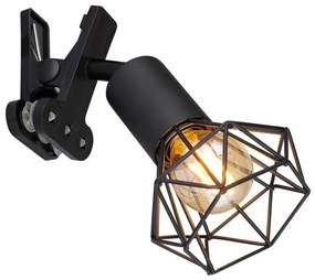 Spot cu clema design industrial XARA I negru