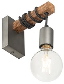 Lampă de perete industrială din oțel cu maro - Gallow