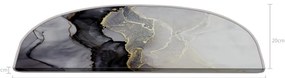 Covorașe pentru scări negre-albe 16 buc. 20x65 cm Golden Marble – Vitaus