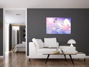 Tablou - Fluture lângă floare (90x60 cm)