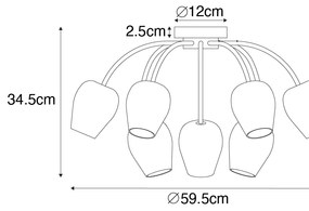 Plafoniera clasică aurie cu sticlă 9 lumini - Elien