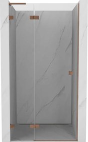 Mexen Lunar L uși de duș batante stânga 125 cm, transparente, cupru periat - 834L-125-000-65-00-L