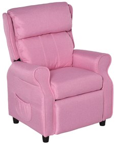 HOMCOM Kindersofa Kindercouch Kindersessel Sessel Liegesofa reglabil cu suport pentru picioare pentru copii între 3-5 ani băieți și fete Roz 58 x 53 x 70 cm | Aosom Romania