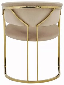 Scaun Tulipe velvet bej/auriu Blu28 H77 cm