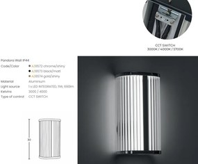 Aplica baie LED CCT, Protectie IP44 PANDORA crom