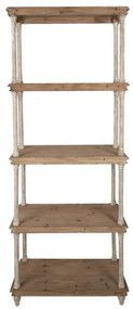 Biblioteca natur, din lemn, aspect vintage, Rustique