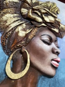 Tablou 3D Femeie Africana Aberash 80x80cm, Canvas