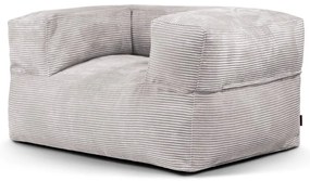 Fotoliu bean bag gri deschis cu tapițerie din catifea reiată MooG – SLOWDOWN