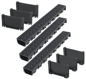 vidaXL Canale de drenaj, 3 m, plastic