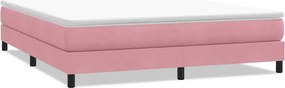vidaXL Pat cu arcuri fără saltea roz 180x220 cm catifea