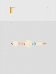 Lustra LED suspendata, Ceramica, Roz, Albastru, Portocaliu, Alb, OBRIE