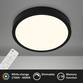 Plafonieră LED dimabilă RUNA LED/22W/230V negru Briloner 3704-015 + telecomandă