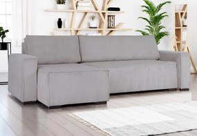 Canapea extensibila cu colt bilateral Culoare Gri Deschis, SMART