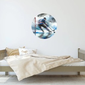 PIPPER. Autocolant circular de perete „Jucator de hochei" mărimea: 60cm