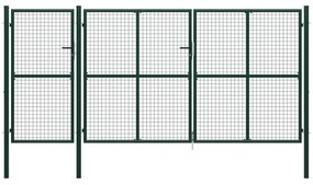 Poarta de gradina, verde, 400 x 150 cm, otel