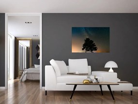 Tablou cu cerul nocturn și copaci (90x60 cm)