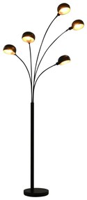 vidaXL Lampă de podea, negru și auriu, 200 cm, 5 x e14