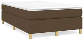 vidaXL Pat box spring cu saltea, maro închis, 120x190 cm, textil