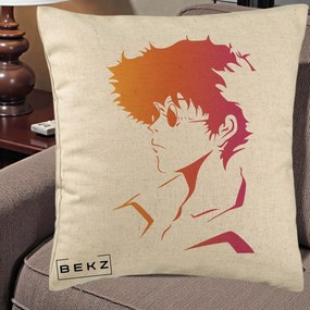 Perna Decorativa Cowboy Bebop Spike Silueta Gradient, 40x40 cm, Bej, Husa Detasabila, Perna Inclusa, BEKZ®