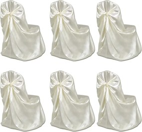 vidaXL Husă pentru scaun crem, 6 buc., pentru banchet de nuntă