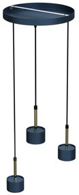 Lustră pe cablu ARENA 3xGX53/11W/230V albastră/aurie