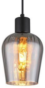 Pendul design modern RYAN negru/fumuriu