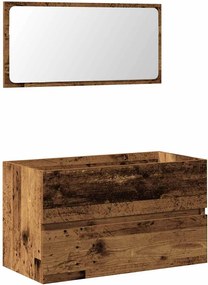 vidaXL Dulap de baie cu oglindă Lemn vechi Lemn prelucrat