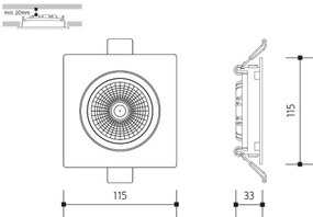 Corp de iluminat LED încastrat LED/18W/230V 4000K 11,5x11,5 cm negru