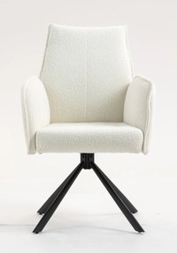 HR280 BAZĂ STEA Scaun Crem Boucle cu Bază Neagră