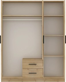Dulap, cu trei uşi, stejar artisan, BENA 4