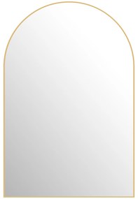 HOMCOM Oglindă murală arcuită oglindă de baie cu cadru din aliaj de aluminiu pentru dormitor living intrare 60 × 90 cm aur | Aosom Romania
