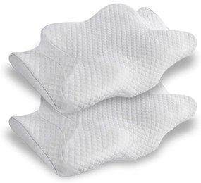 PACHET 2 PERNE CERVI-SAN MEMORY PLUS, pernă ortopedică cervicală din spumă cu memorie, pentru toate pozițiile de dormit