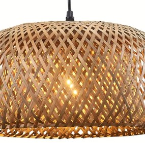 Lustră pe cablu KORFU 1xE27/20W/230V d. 38 cm bambus