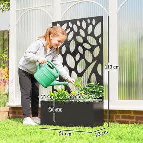 Outsunny Jardinieră metalică cu spalier, montare pe perete sau independent, jardinieră cu panou de protecție | Aosom Romania