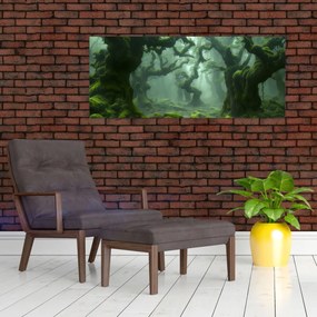 Tablou - O pădure acoperită de mușchi (120x50 cm)