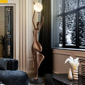 Figurina XXL decorativa, Lampa de podea El Arbol bronz