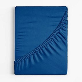 Goldea cearceafuri de pat din bumbac cu elastic - albastru regal 80 x 160 cm