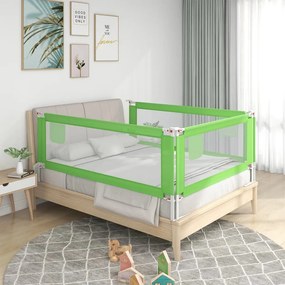 Balustrada de protectie pat copii, verde, 200x25 cm, textil 1, Verde, 200 x 25 cm