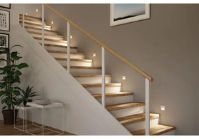 Paulmann 80002 - LED 1W lampă scări cu senzor TSARO 230V albă/lead