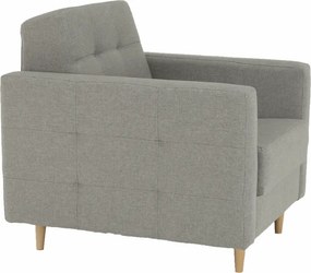 Fotoliu complet tapiţat, material textil gri, AMEDIA