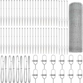 vidaXL Stâlp de gard. Argintiu 100 x 0,4 m (plasă de 13 mm) Oțel