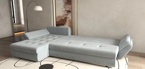 Colțar extensibil dumonde cu ladă de depozitare si sezut confortabil din spuma high-density, Loana XL Zoom Grey II 335x185 cm