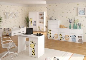 Pat pentru copii, cu design de animale, 160x80 cm