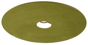 Abajur plat din catifea verde cu auriu 45 cm