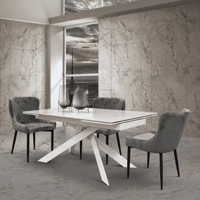 Scaun Grigio, structura metalica si catifea