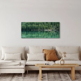 Tablou - Coniferi lângă lac (120x50 cm)