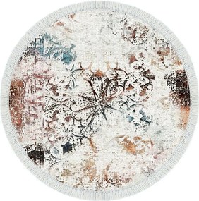 Covor, 100x100 cm, forma rotunda, poliester, multicolor, ALN400609RN17