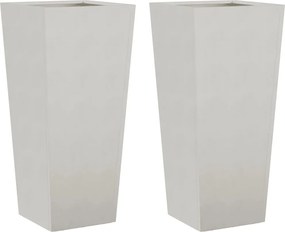 vidaXL Jardiniere grădină, 2 buc., 35x35x75 cm, oțel inoxidabil