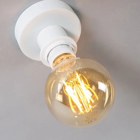 Plafoniera modernă alb mat cu abajur negru 45 cm - Combi