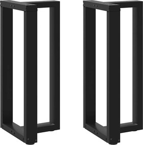 vidaXL Picioare de masă de bar în formă de T, 2 buc., negru, 50x35x(90-91) cm, oțel